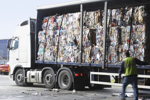 Professional team managing construction waste clearance